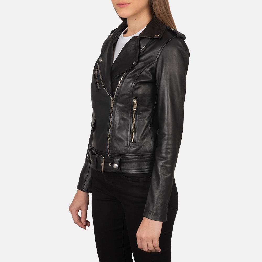Michelle Black Women Leather Jacket