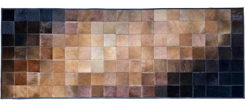 Blocks Design Handmade Cowhide Patchwork Rug